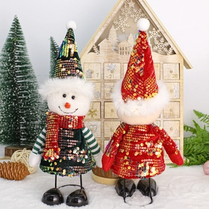 Figurines de bonhomme de neige de Noël avec pieds à ressort et chapeaux à paillettes de fête