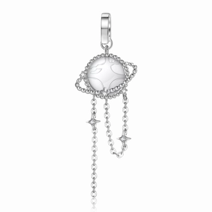 925 zilveren planeet hanger met saturnusring en hangende sterrenkettingen voor sieraden
