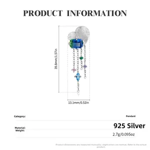 Y2K S925 sterling zilveren hart hanger ketting met kleurrijke edelstenen en kwastjes