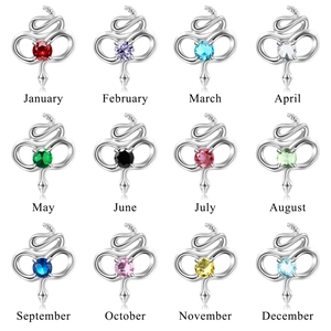 925 Sterling Silver Rattlesnake Birthstone Charm For Bracelet DIY Jewelry Making Infinity Snake Pendant With Zirconia Women Gift