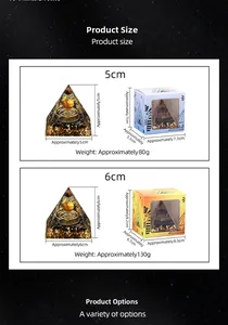 Tabella delle taglie dettagliata per piramidi energetiche Orgone da 5cm e 6cm