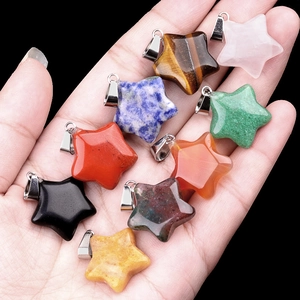 Pendentifs étoile en pierres naturelles et cristaux avec fermoirs pour bijoux faits maison