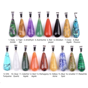 Colección de 17 colgantes de gota en piedras semipreciosas para crear joyería