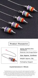 Detailliertes 7-Chakra-Kristallpendel mit Maßen von 16x49 mm und 20 g Produktgewicht