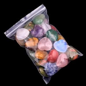 Natural heart-shaped crystal stone pendants set with variety of quartz and agate stones