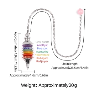 Chakra-Pendel aus Edelstein-Schichten für Wünschelrute und Energie-Heilung