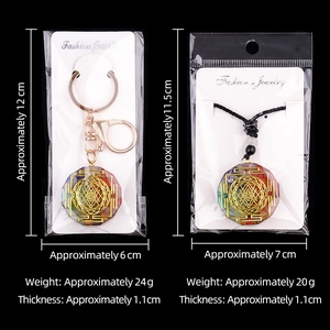 Pendentifs hexagonaux en résine et pierres colorées avec mandala pour colliers et porte-clés