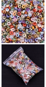 Makro-Detail von gemischten Edelstein-Rondellperlen 5x10mm für DIY-Schmuck