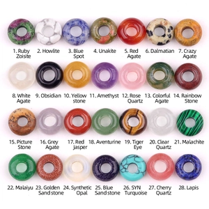 Natürliche Kristall Achat Stein Donut Perlen Große Loch Runde Lose Perlen Für DIY Schmuckherstellung Armband Halskette Zubehör