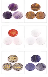 Detail of diverse natural crystals with gold engraved angel numbers in 2x3 matrix layout