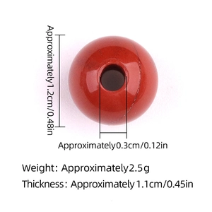 Perlina in pietra naturale rossa da 12mm con foro da 3mm per creazione gioielli DIY