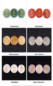 Polished crystals with gold engraved 'one day at a time' healing quote detail