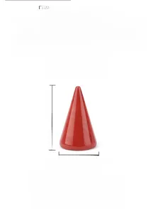Detail view of red jasper cone ring holder with precise dimensions 4cm x 2.5cm