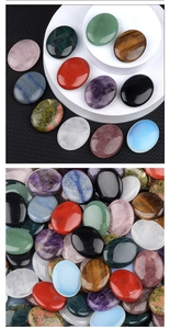 Pierres de paume en cristal naturel poli et collection de gemmes ovales pour massage et spa