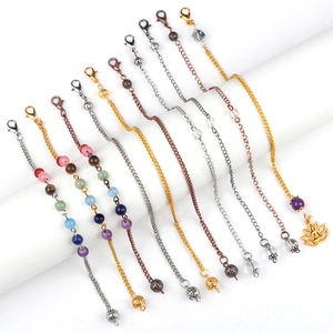 DIY Schmuckherstellung Kette Mit 7 Chakra Perlen Lotusblume Hohlkugel Anhänger Für Yoga Pendel Metallgliederkette Zubehör