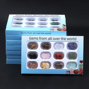 Mini Crystal Agate Carved Pig Figurines Box Set Natural Stone Animal Desk Ornaments Polished Gemstone Pig Sculpture Decoration