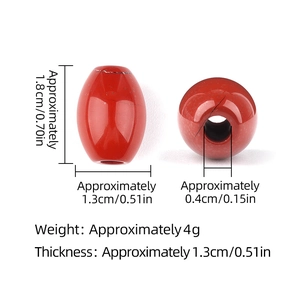 Polished red agate 13x18mm oval beads with 4mm large hole for DIY jewelry making
