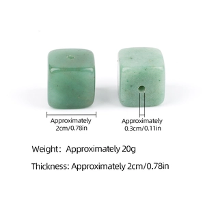 Natural light green crystal incense holder cube with pre-drilled hole for home decor
