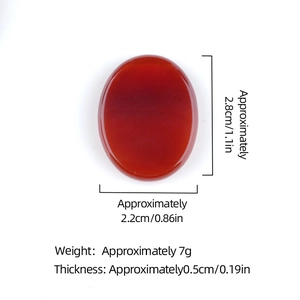 Pietra di cristallo di agata rossa ovale da 28 mm con dimensioni e specifiche di peso