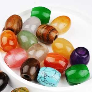 Natural Crystal Agate Barrel Beads Large Hole Loose Spacer Beads For DIY Jewelry Making Polished Stone Beads Necklace Bracelet Accessory