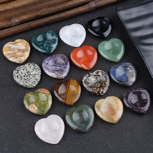Heart Worry Stone Natural Crystal Agate Polished Thumb Stone Healing Energy Pocket Stone Meditation Stress Relief Decor