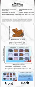 Detailed set of 12 natural carved crystal mouse figurines in various gemstones