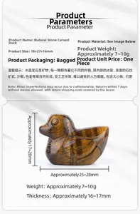 Detailed size specifications for 1-inch hand-carved natural tiger eye stone duck figurine