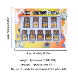 Coffret cadeau de 9 mini bouteilles en verre avec pierres de cristal naturel et bouchons