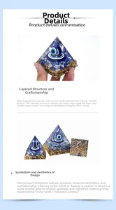Detail showing the layered resin craft of the Orgone Pyramid with Evil Eye and gold foil