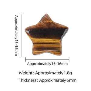 15mm natural tiger eye crystal star ornament with golden brown cat eye effect bands