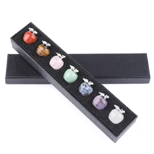 Collezione Cristalli Curativi in Pietra Naturale Forme Mela Zucca Sfera Sette Pietre Energetiche Chakra Decorazione Casa