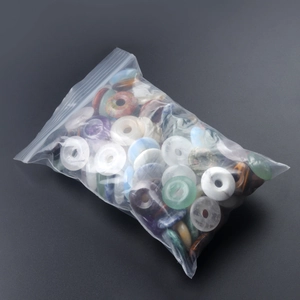 Mixed natural crystal gemstone round donuts pack in assorted colors for jewelry making