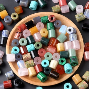 Natuurlijke Kristal Agaat Cilindrische Grote Gat Kralen Halfedelsteen Vat Spacer Kralen Voor DIY Sieraden Maken Ambachten