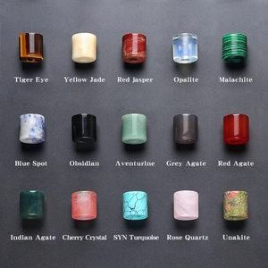 Gepolijste 16mm cilinder edelsteen kralen collectie in 15 diverse natuursteen soorten