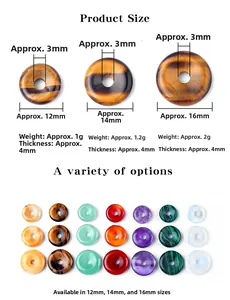 Πίνακας μεγεθών για πέτρινες χάντρες donut 12mm έως 16mm με διάμετρο και πάχος
