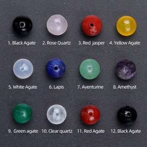 Polished 6mm natural crystal and agate semi-drilled round beads for DIY jewelry making