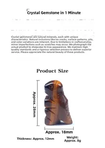 Spécifications de taille pour figurine de dinosaure en œil de tigre sculptée à la main