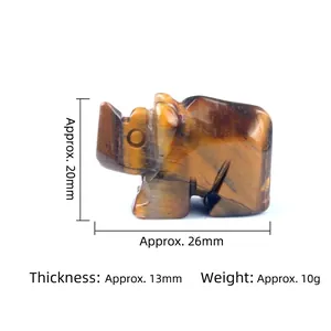 Miniature tiger eye rhinoceros carving with natural brown stripes and silk luster