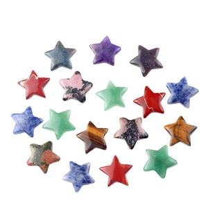 20mm assorted natural crystal and agate star stones for jewelry making and healing