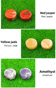 Polierte Natusteine aus Roter Jaspis, Gelber Jade und Amethyst Discs für DIY Schmuck