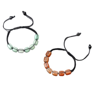 Pulseras de cristal natural tejidas a mano con piedras de aventurina verde y cornalina