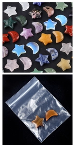 Pierres précieuses naturelles en forme d'étoile et de lune en divers cristaux colorés