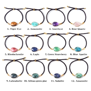 Natural Amethyst Semi-Precious Stone Faceted Water Drop Pendant Adjustable Braided Rope Bracelet For Women Men Ethnic Handmade Jewelry
