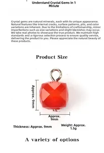 9mm faceted red crystal cube bead with metal loop for DIY jewelry and garment making