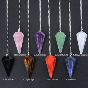 Set van 8 natuurlijke kristallen slingers inclusief rozenkwarts, amethist en obsidiaan