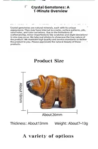 Detailed size chart of tiger eye stone polar bear carving with precise measurements