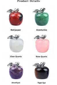 Grille de pendentifs pommes chakra 20mm en quartz naturel et diverses pierres gemmes