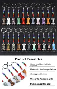 Detailed chart showing variety of 35mm gemstone bone pendants with size and weight specs