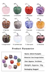 Detailed size chart and specifications for 20mm mini gemstone pumpkin carvings
