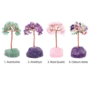 Set di alberi della vita in cristallo naturale con avventurina ametista quarzo rosa e pietre